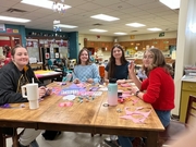 Brooklyn C, Madelyn K, Clare K and Gabby B are adding their creativeness to the cards.
